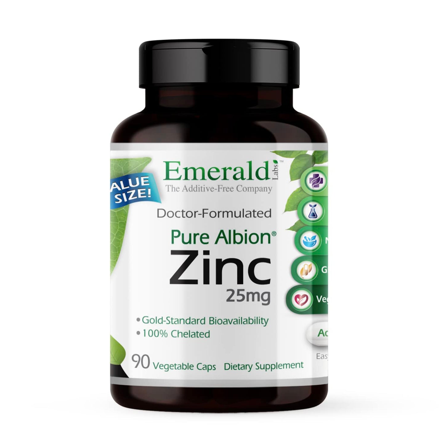 Emerald Labs Zinc 25mg Capsule, 90 Capsules