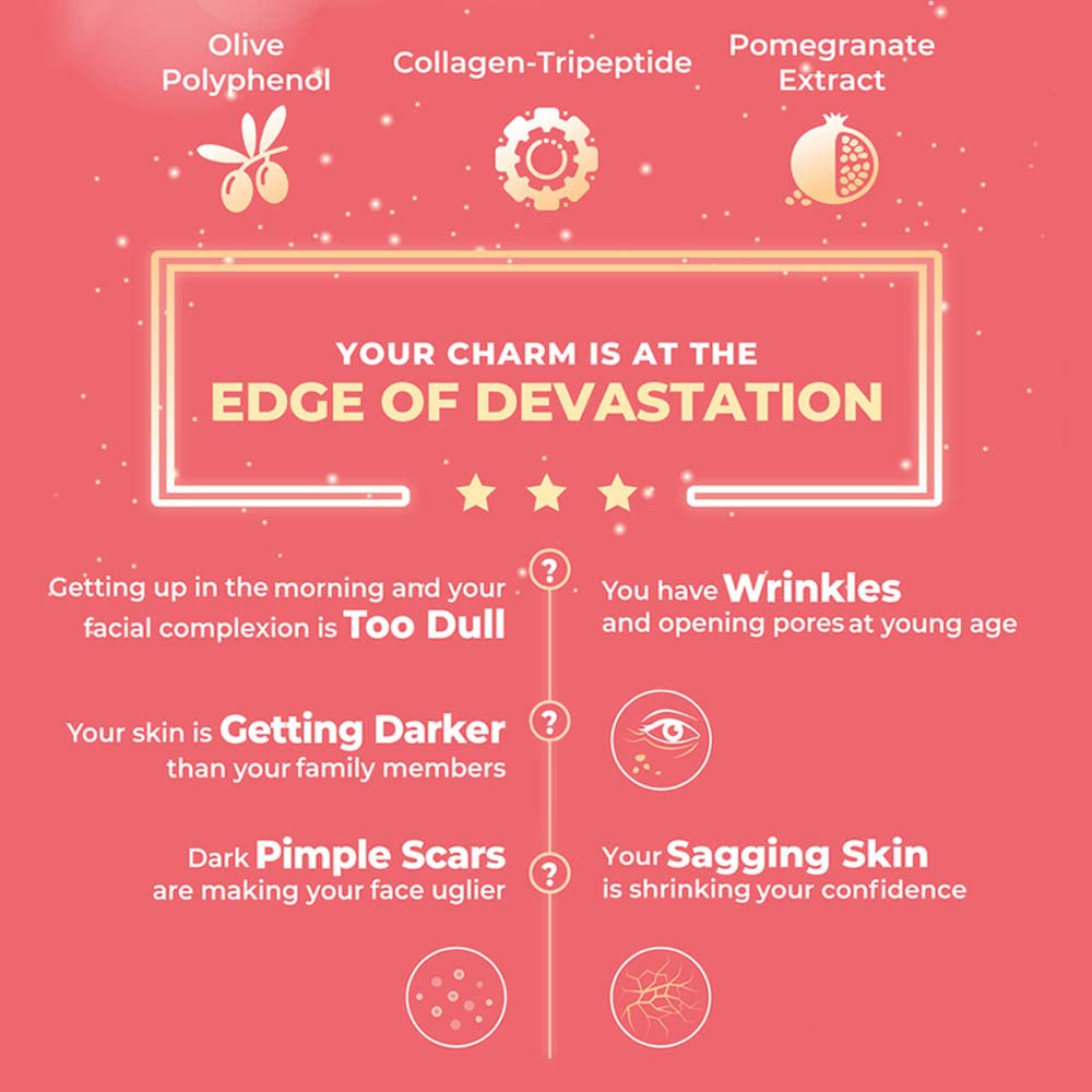 WELLOUS Ibling D-Vine Anti Aging Pomegranate Extract Chewable Collagen Tripeptides Glowing Skin, Firming, Anti-Aging 60 Tablets