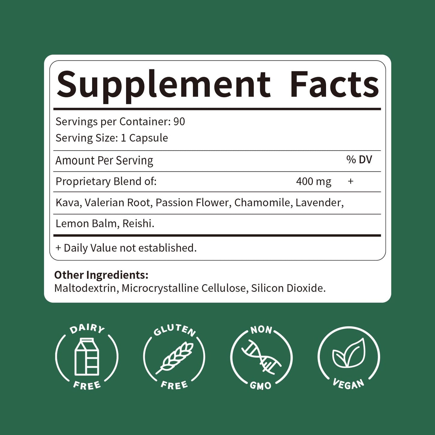 DetoxenNATURE Kava Kava Root Extract Capsules 90 Count
