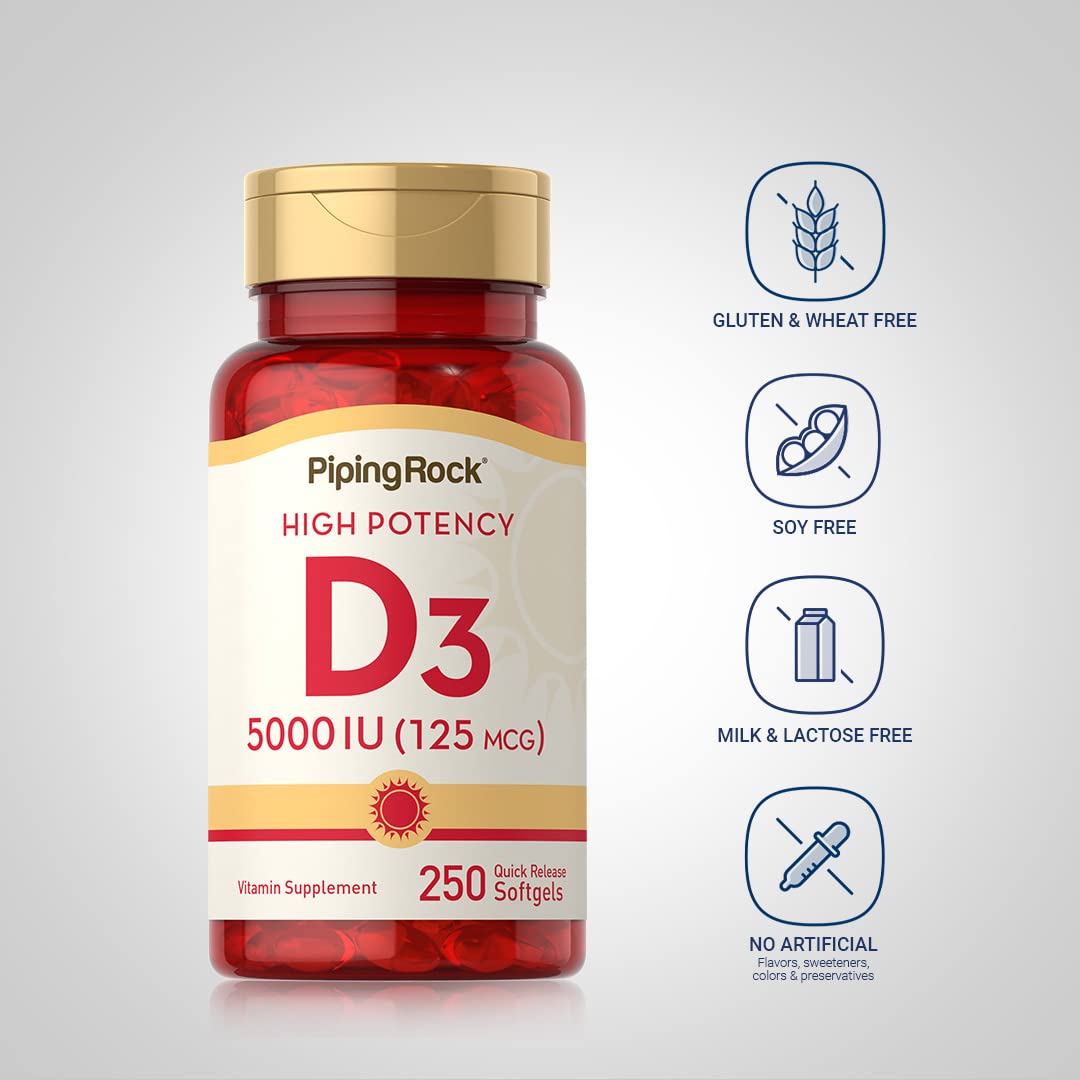 Piping Rock Vitamin D3 5000 IU Softgels 250