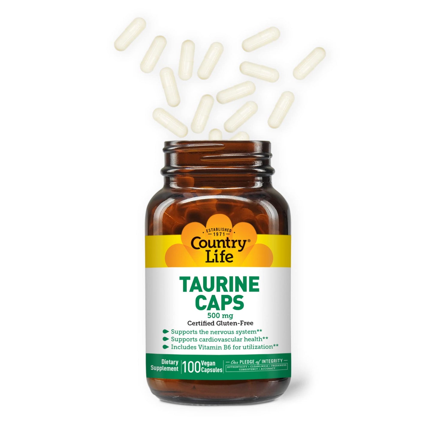 Country Life Taurine Supplement 500mg Capsule 100 Capsules