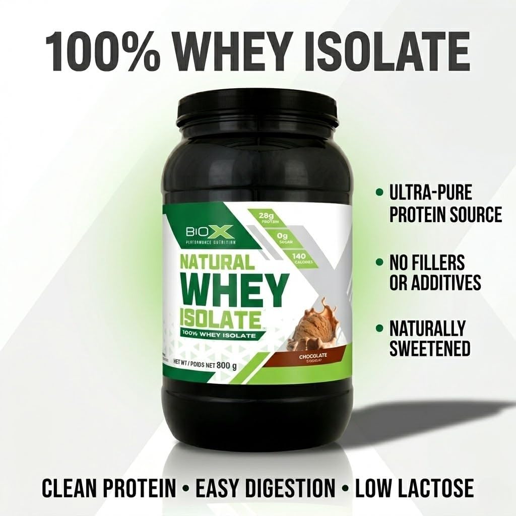 BIOX PERFORMANCE NUTRITION Natural Whey Isolate Protein Powder, Vanilla, 1.8 lb, 28.8 Servings