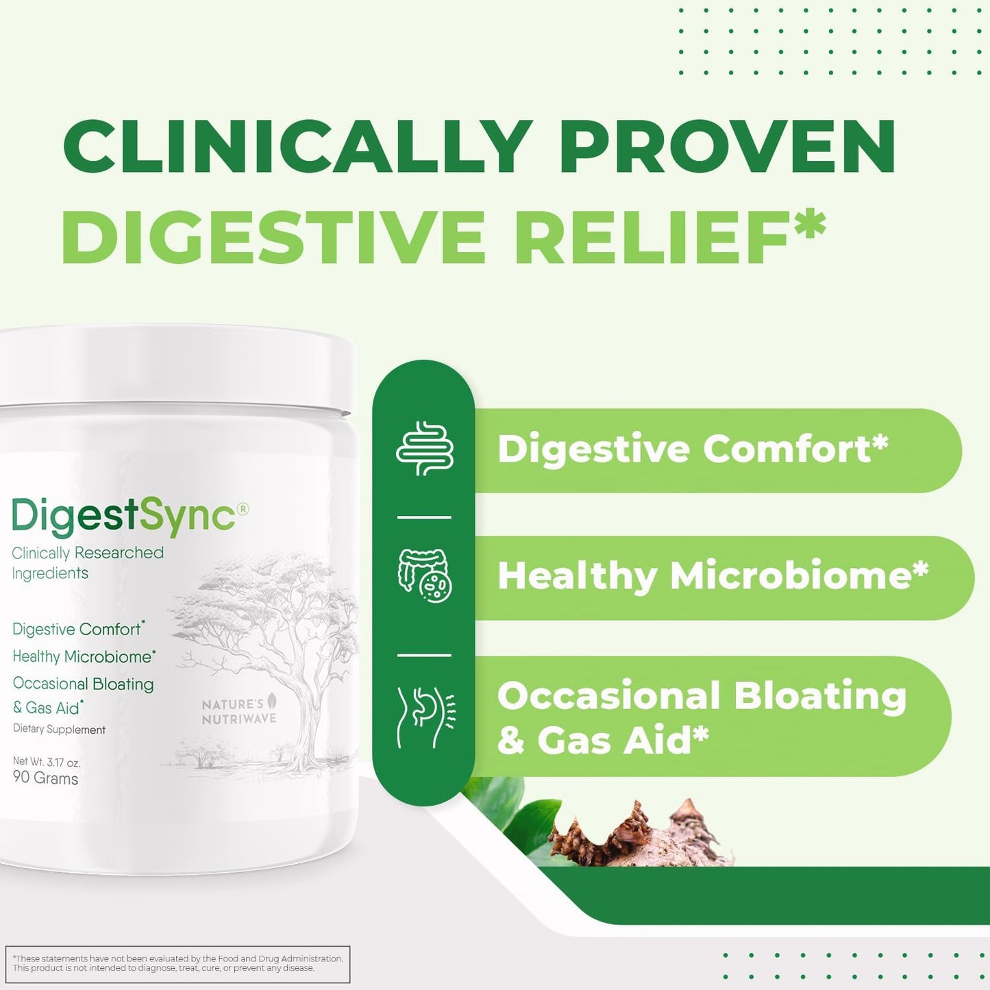 Nature’s NutriWave DigestSync Green Powder Botanical Formula 9.51 Ounces