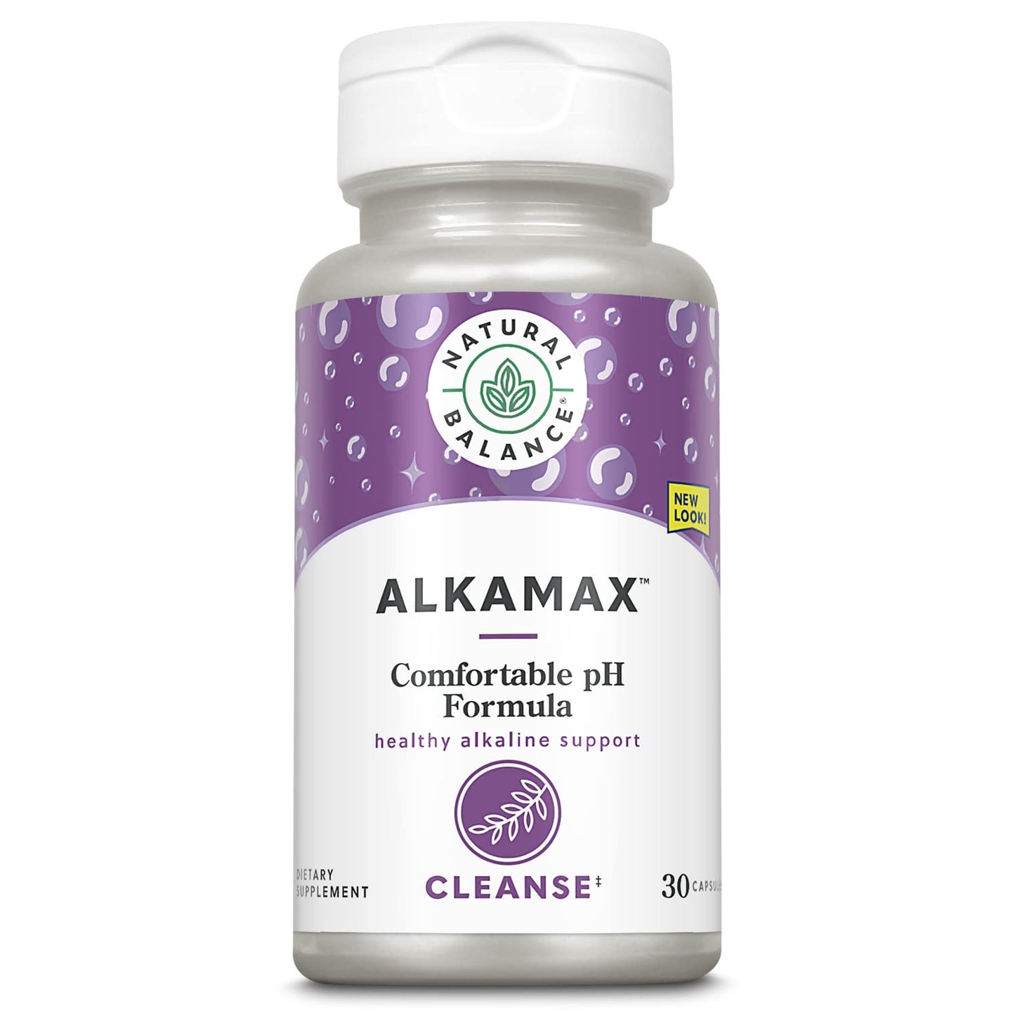 Natural Balance AlkaMAX Comfortable pH Formula Healthy Alkaline Support Supplement Calcium, Magnesium, Potassium, Glycine & DGL 30 Capsules