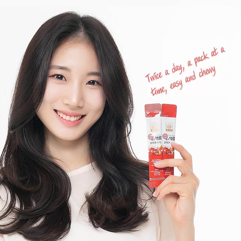 ZIOSTAND Korean Beauty Baekje Geumsan Women's Pomegranate Collagen Jelly Stick Gummy 6 Count