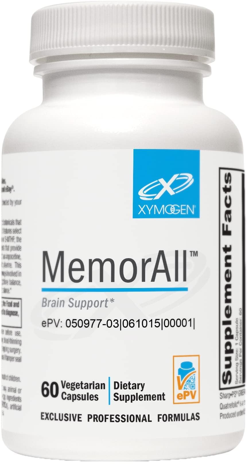 XYMOGEN MemorAll Brain Support Capsules, 60 Count