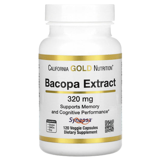 California Gold Nutrition Bacopa Extract 320 mg Capsules, 120 Count