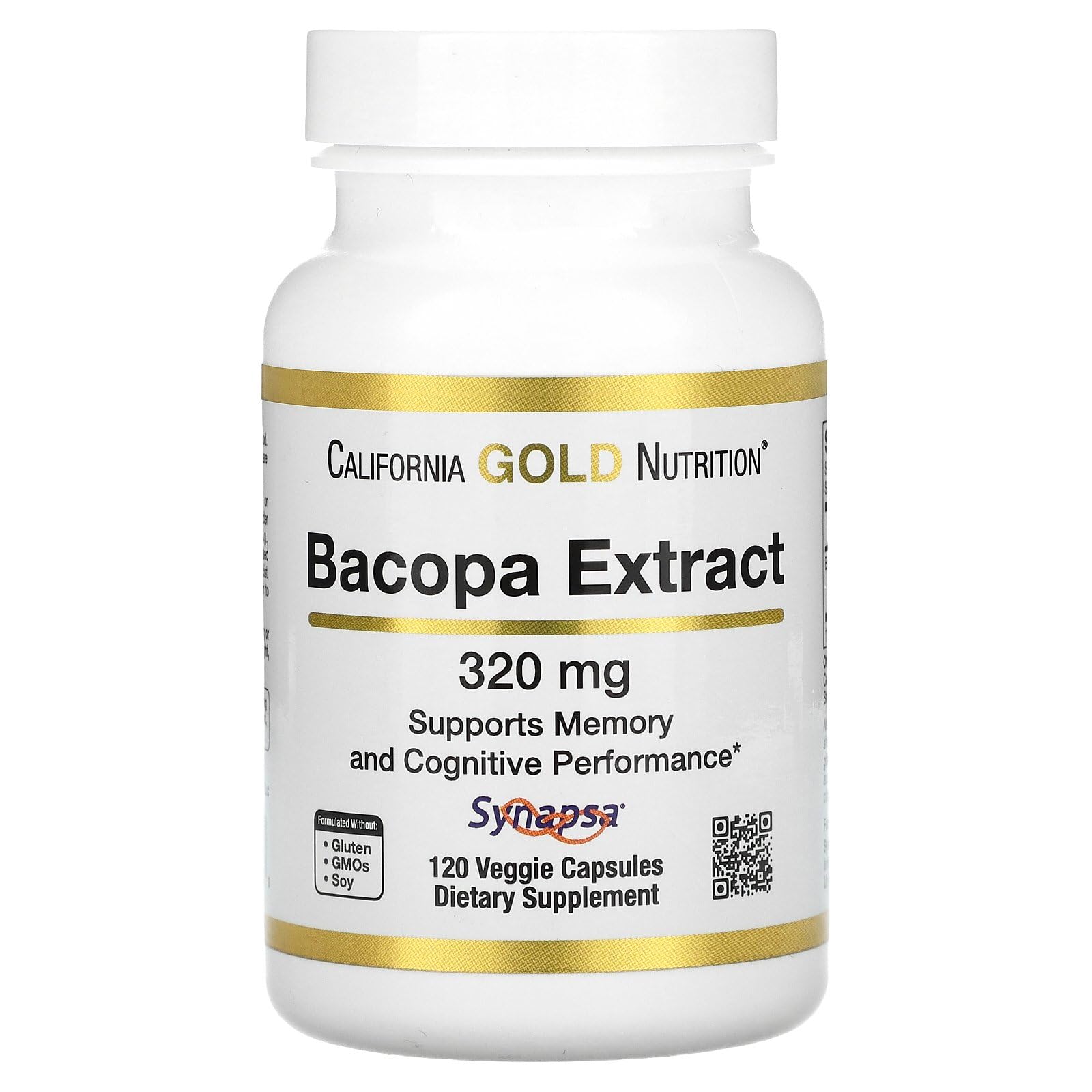 California Gold Nutrition Bacopa Extract 320 mg Capsules, 120 Count