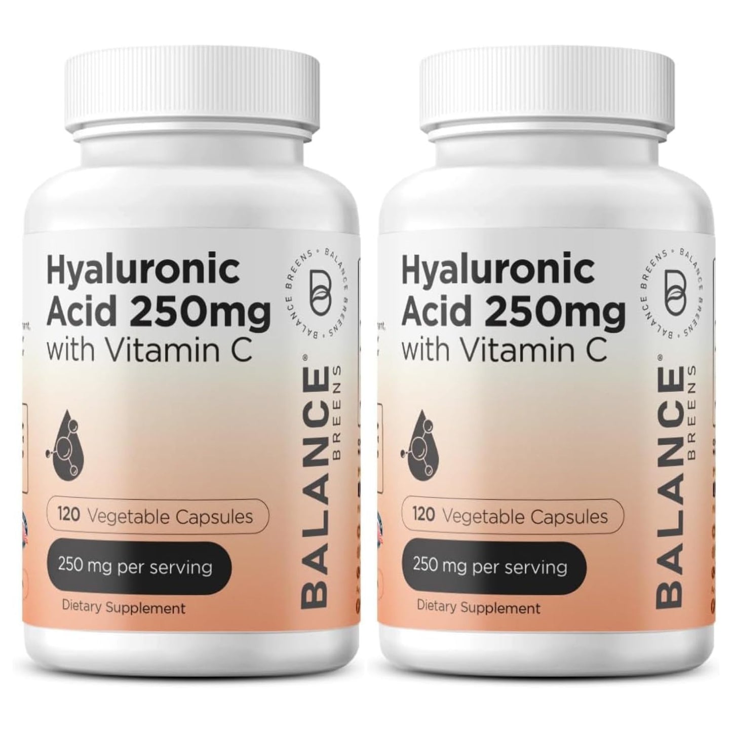 Balancebreens Hyaluronic Acid Supplement 250mg with Vitamin C 50mg, 240 Capsules