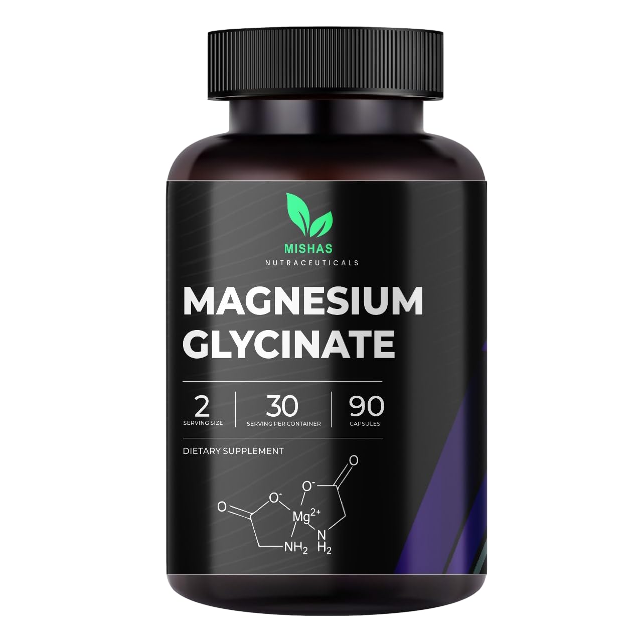 Mishas Magnesium Glycinate, Malate & Citrate Capsules, 90 Count