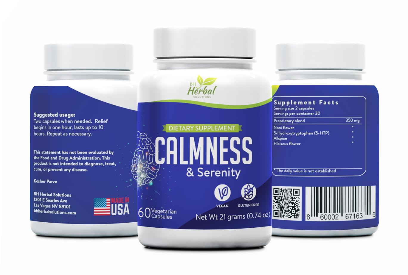 BH Herbal Solutions Relaxation Support Blend 60 Capsules