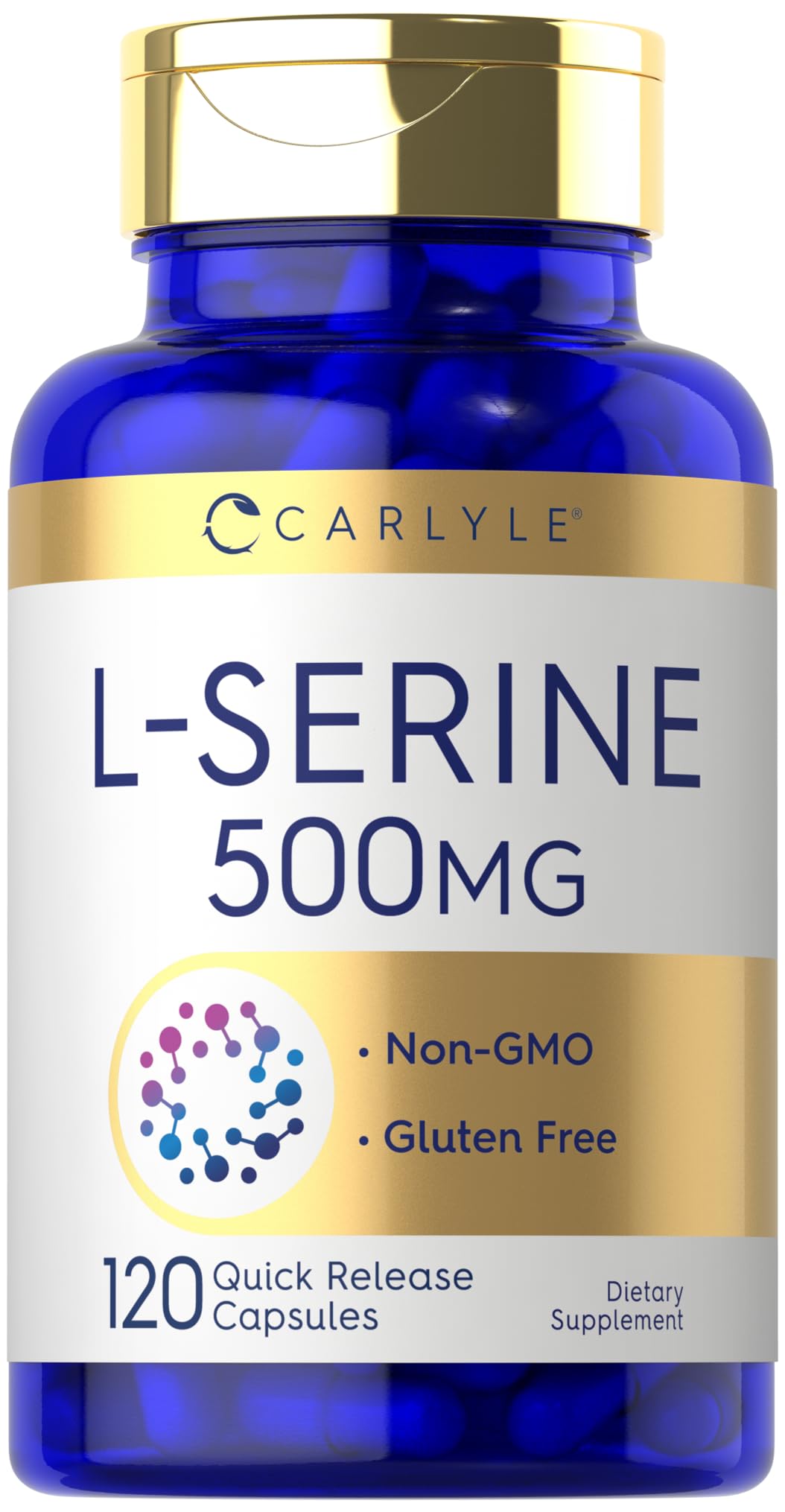 Carlyle L-Serine Capsules 500 mg, 120 Count