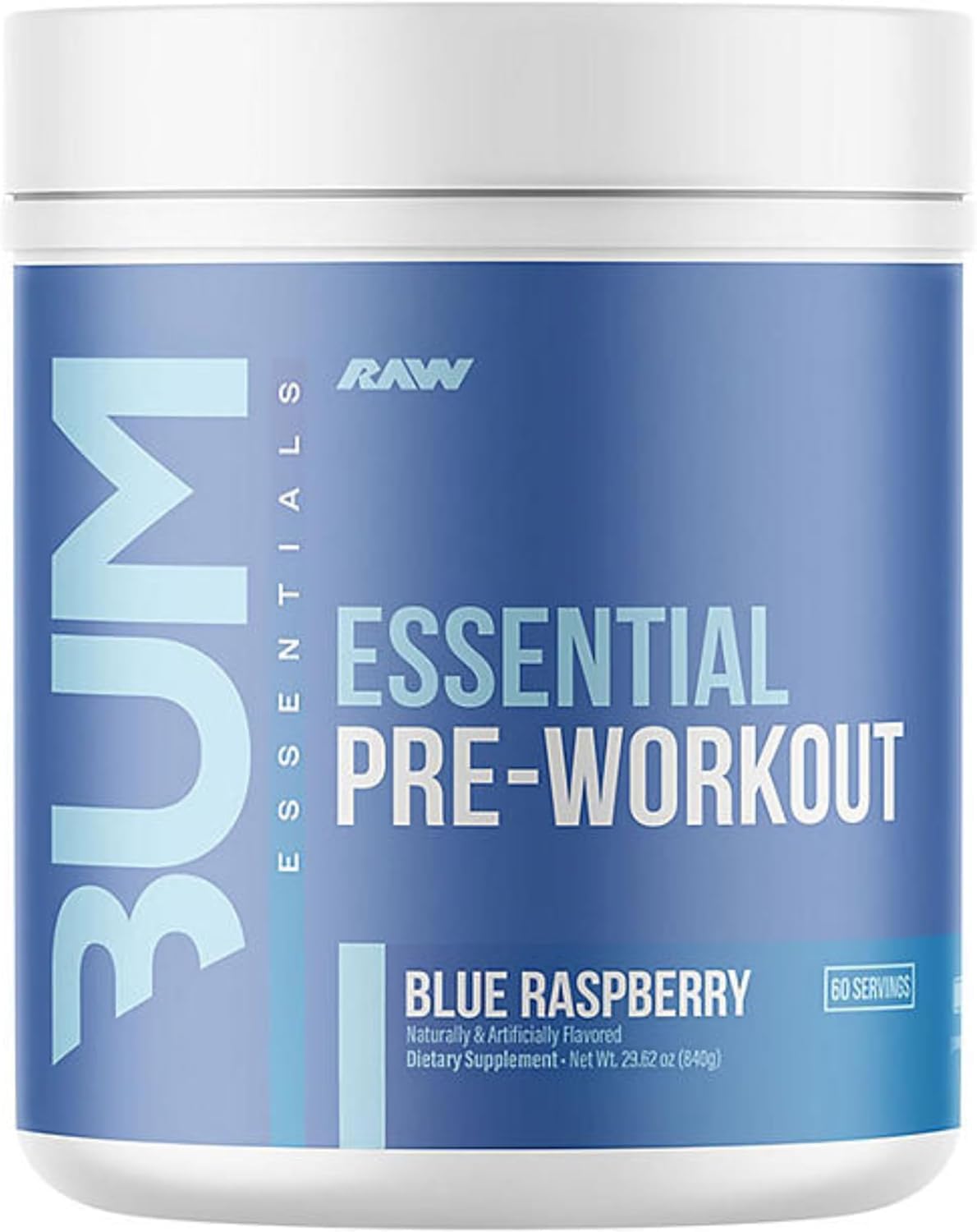 Generic RAW Essential Pre-Workout Powder – CBUM Formula, 29.62 oz