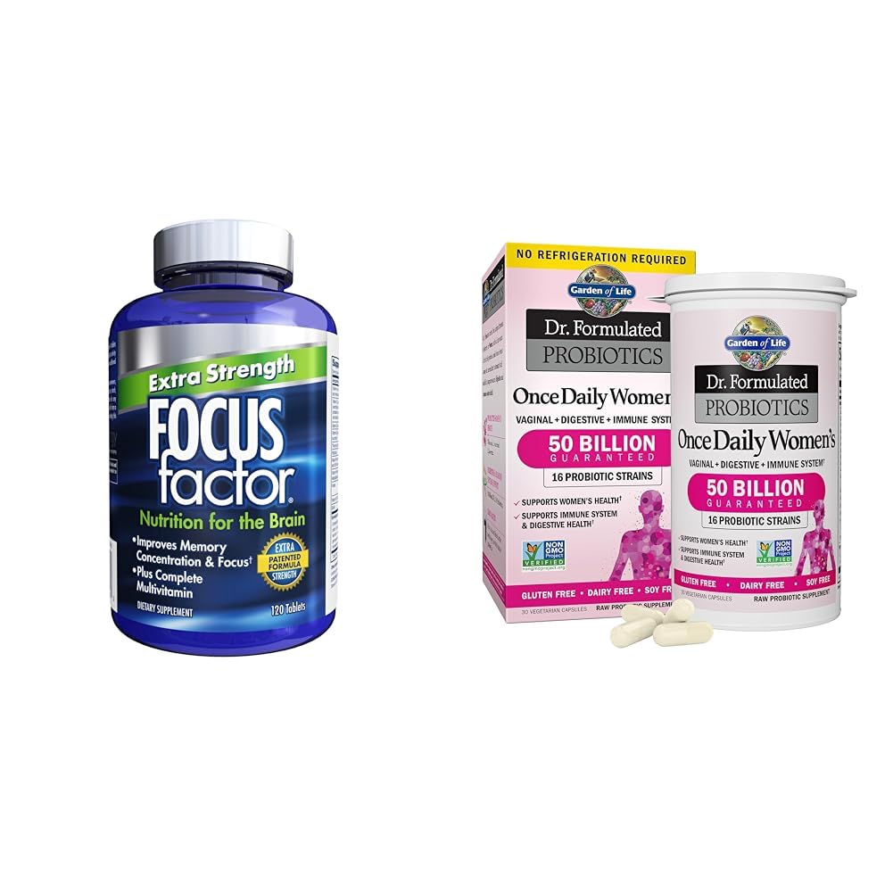 Focus Factor Adults Extra Strength Brain Supplement Capsules, 120 Count