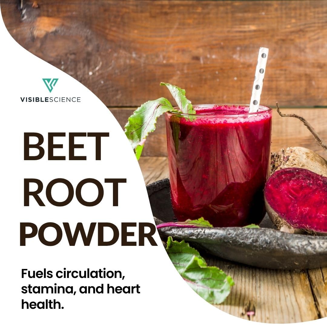 Visible Science Beet Root Powder – Superfood with Antioxidants, Circulation & Endurance Support, 7.7 oz