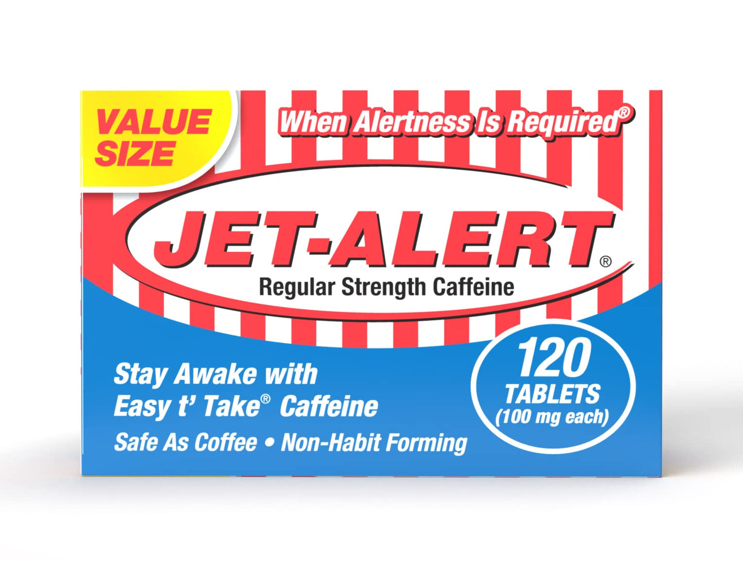 Jet-Alert Caffeine Tablet 100 mg, 120 Count