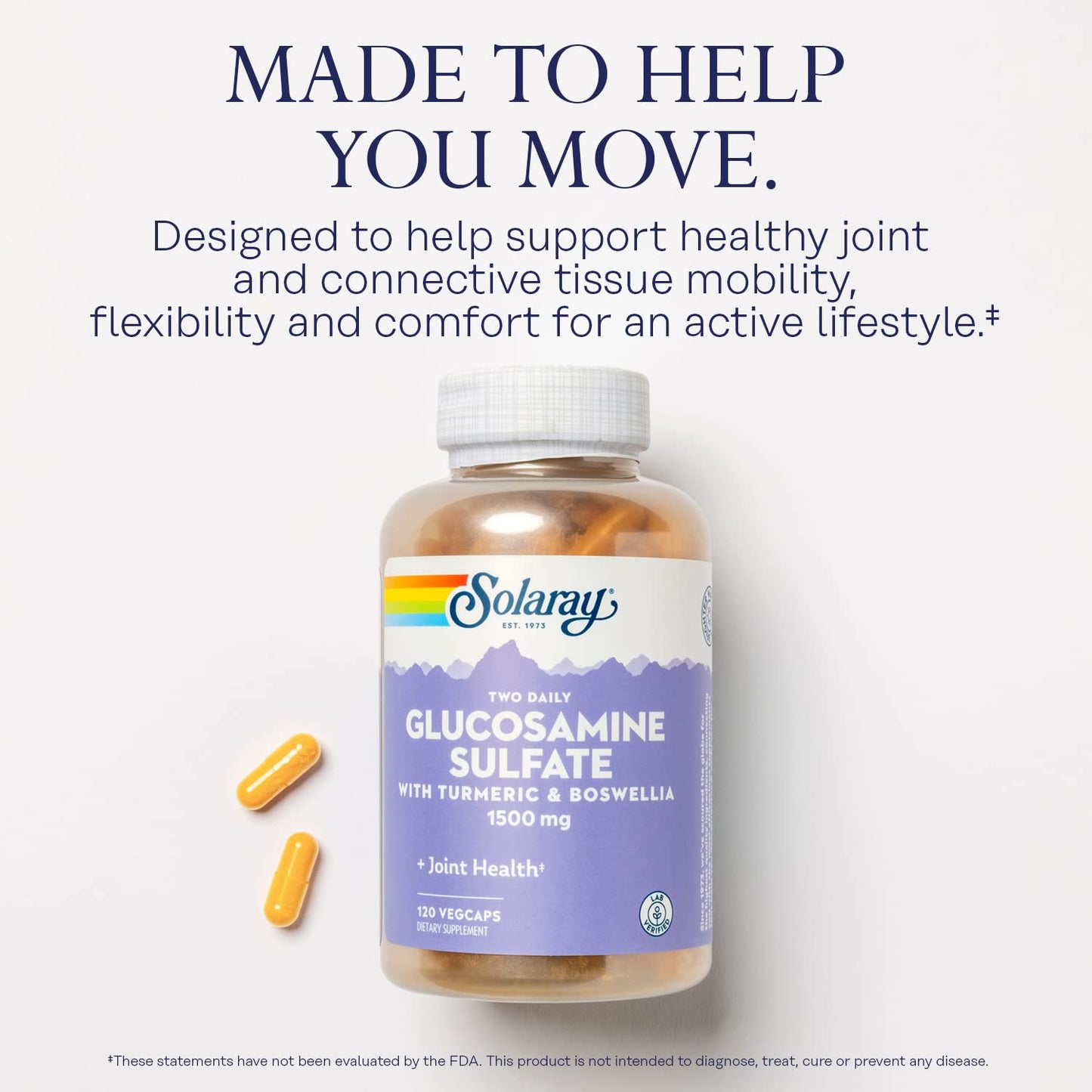 SOLARAY Glucosamine Sulfate 1500mg VegCaps 120