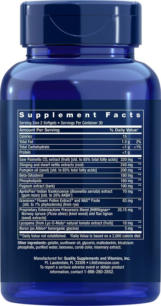 Life Extension Ultra Prostate Softgels, 120 Softgels