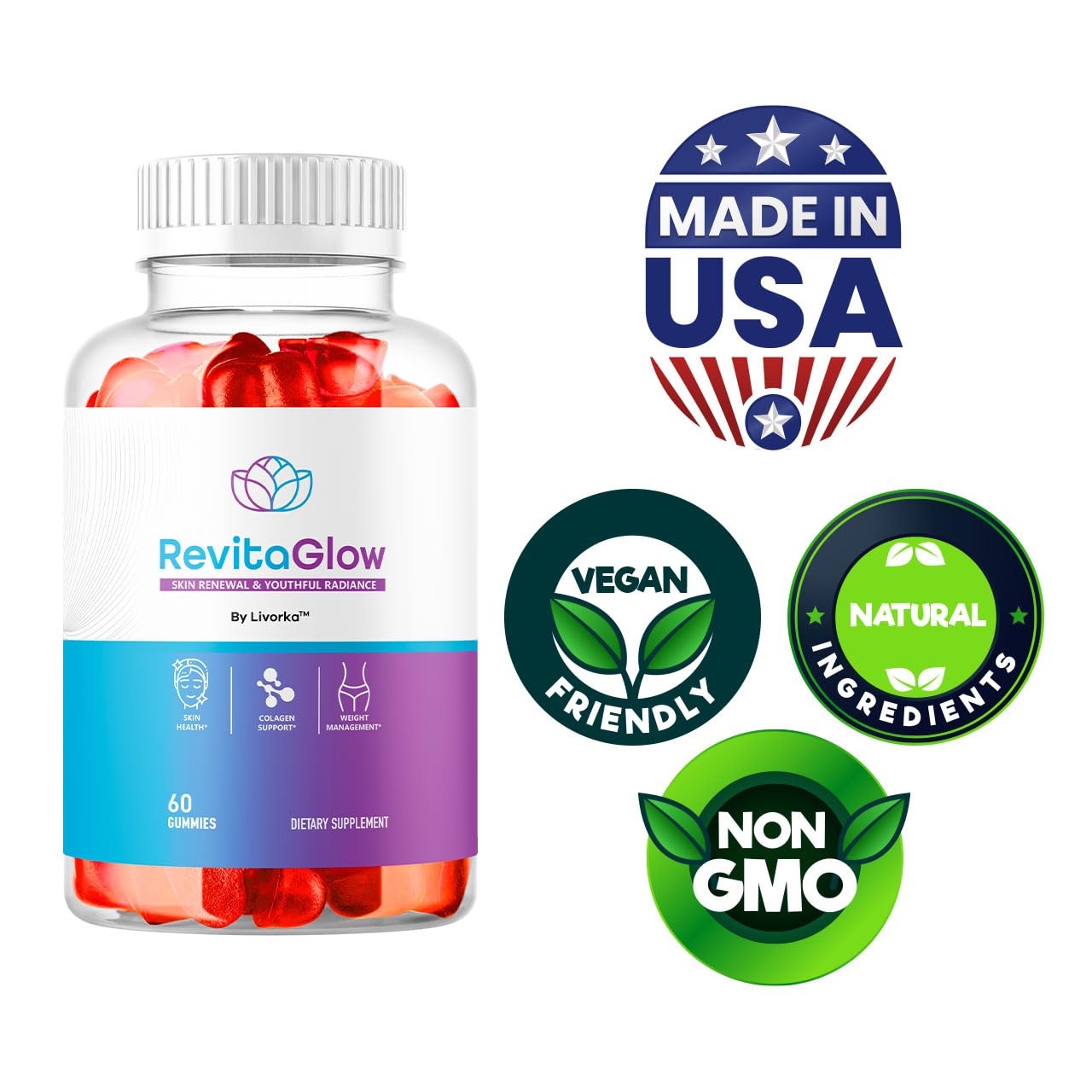 LIVORKA RevitaGlow Gummies, 120 Gummies