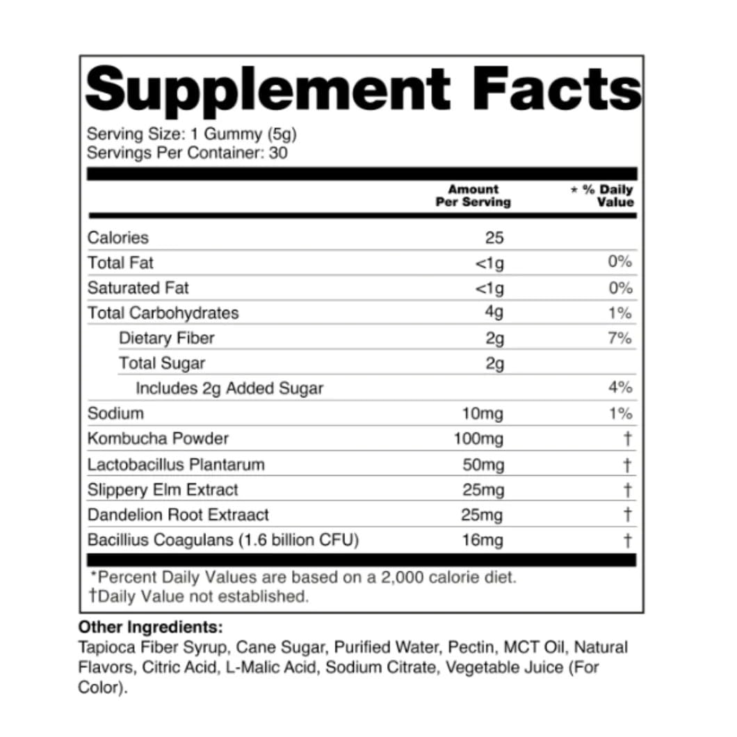 Jevawell Probiotic Kombucha Gummies, 60 Count