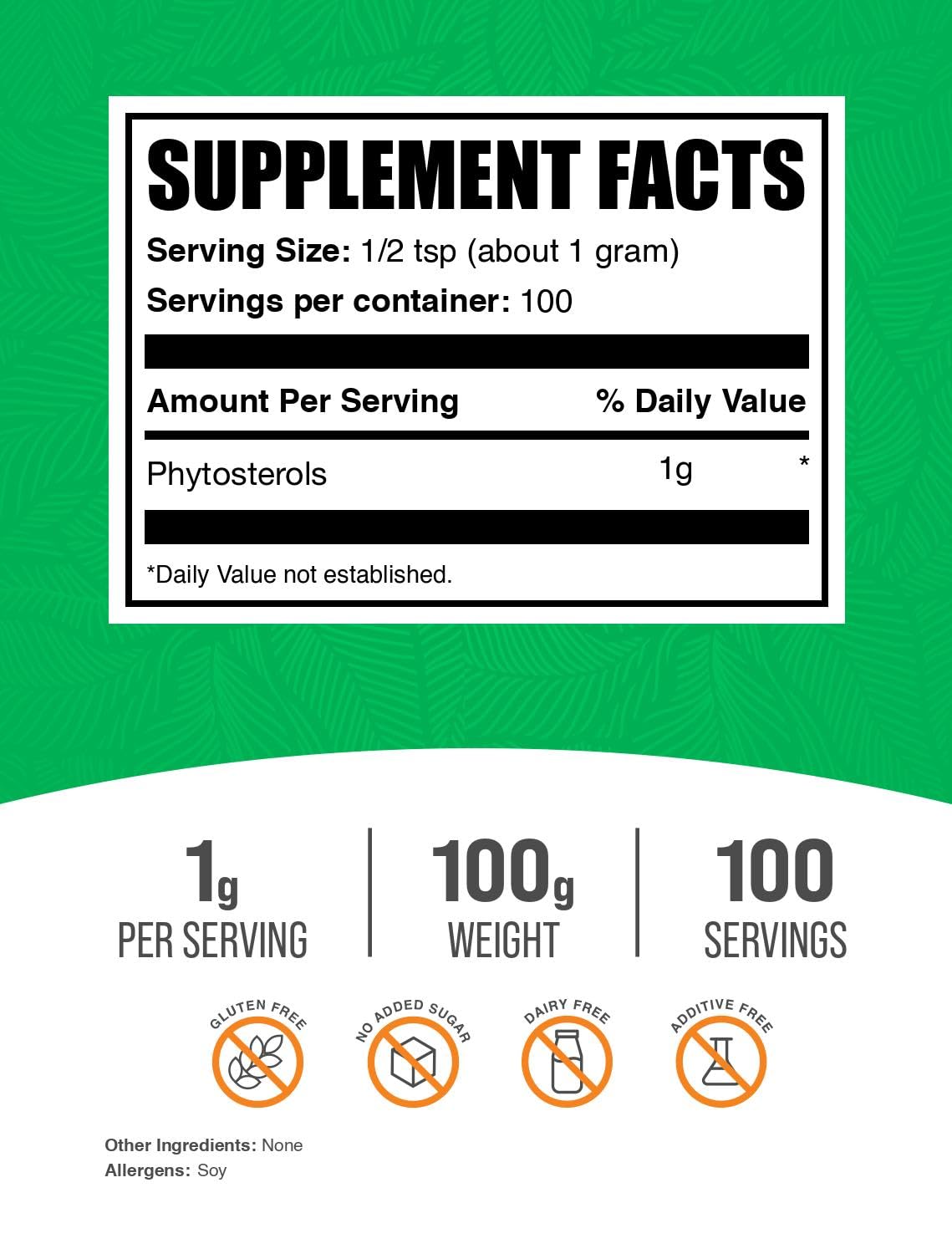 BulkSupplements Phytosterols Powder, 3.5 oz