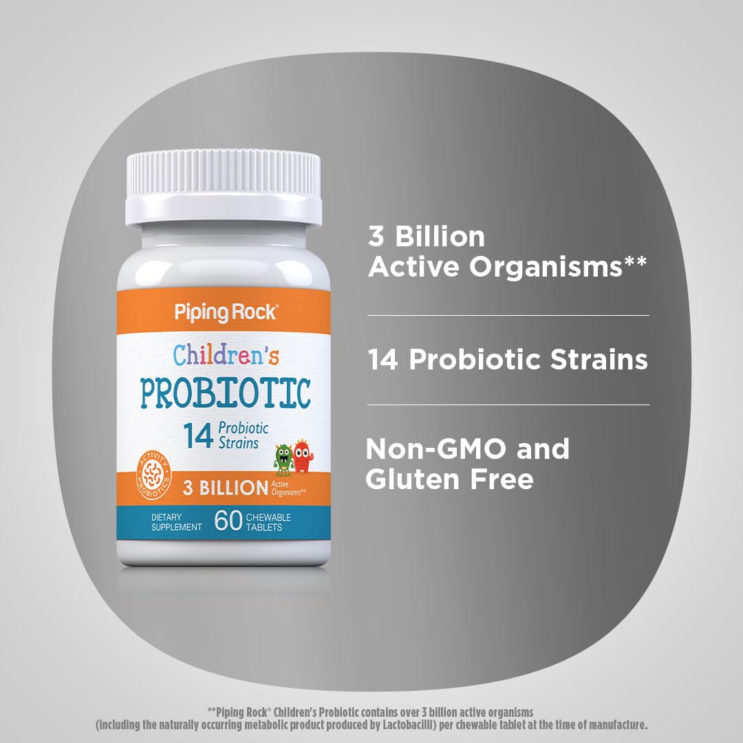 Piping Rock Children's Probiotic Chewable Tablets, 60 Count