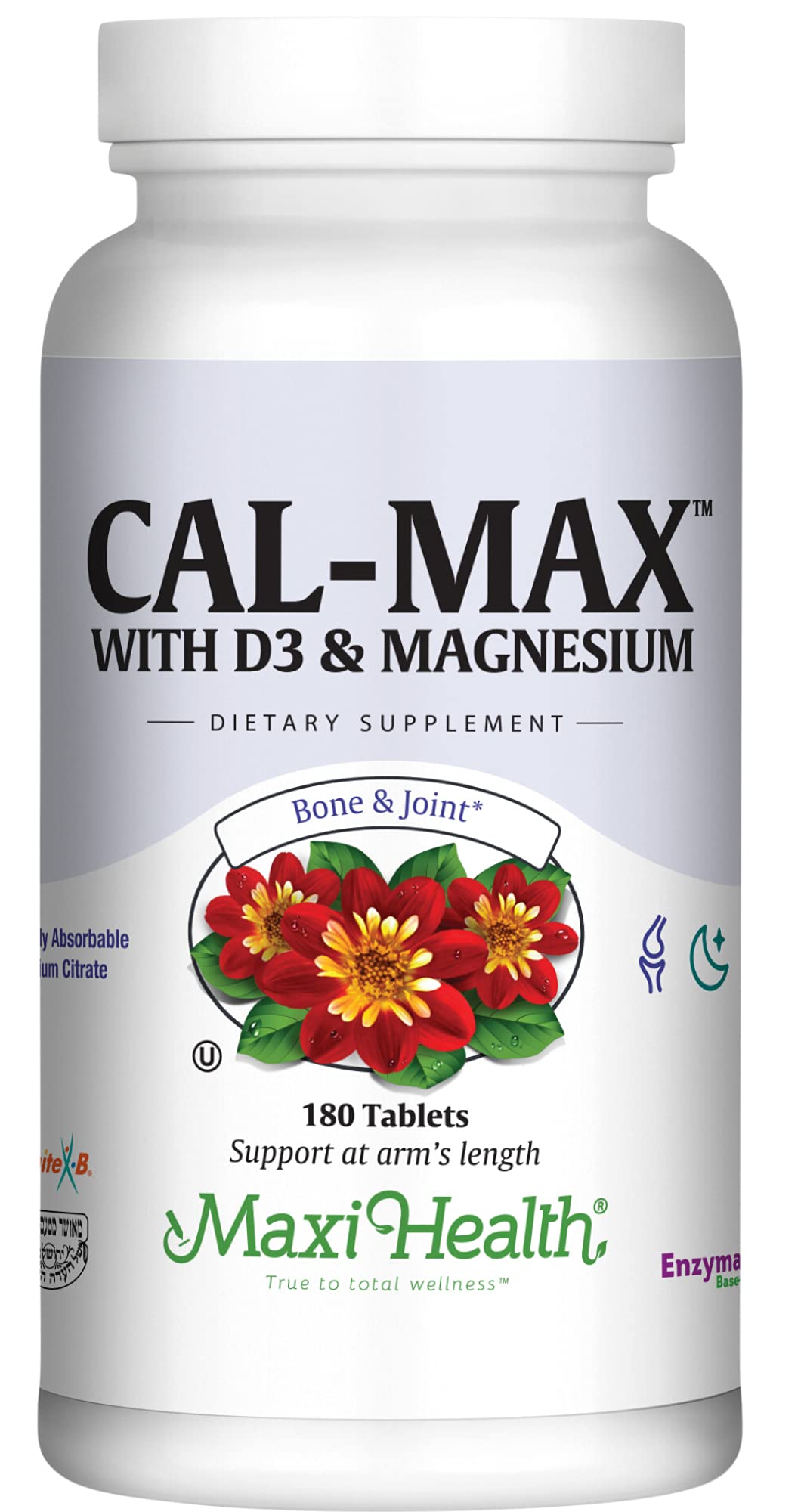 Maxi Health Cal Max Calcium 1000mg, D3 & Magnesium, 180 Tablets