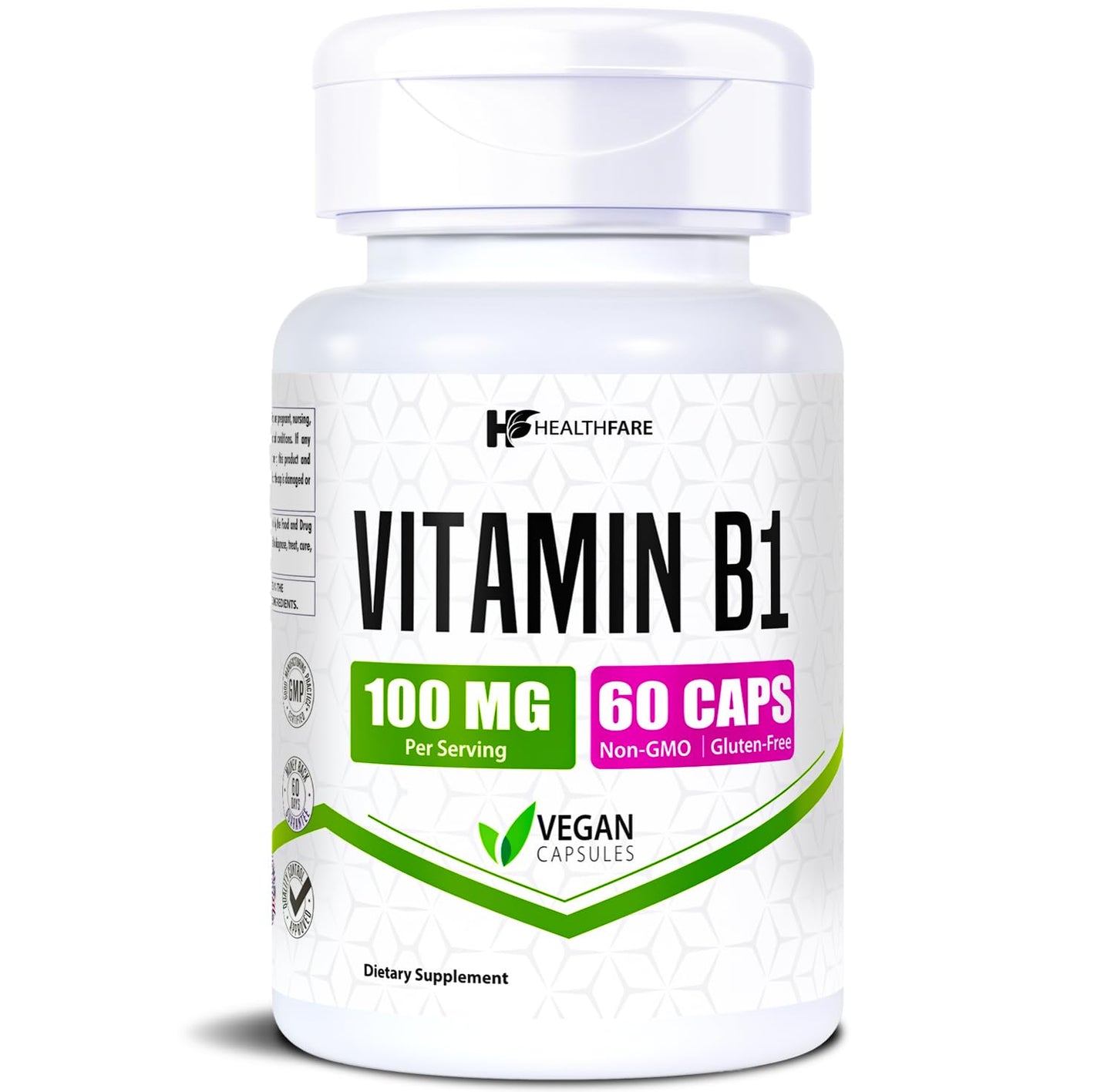 Healthfare Vitamin B1 100mg Capsule, 60 Count