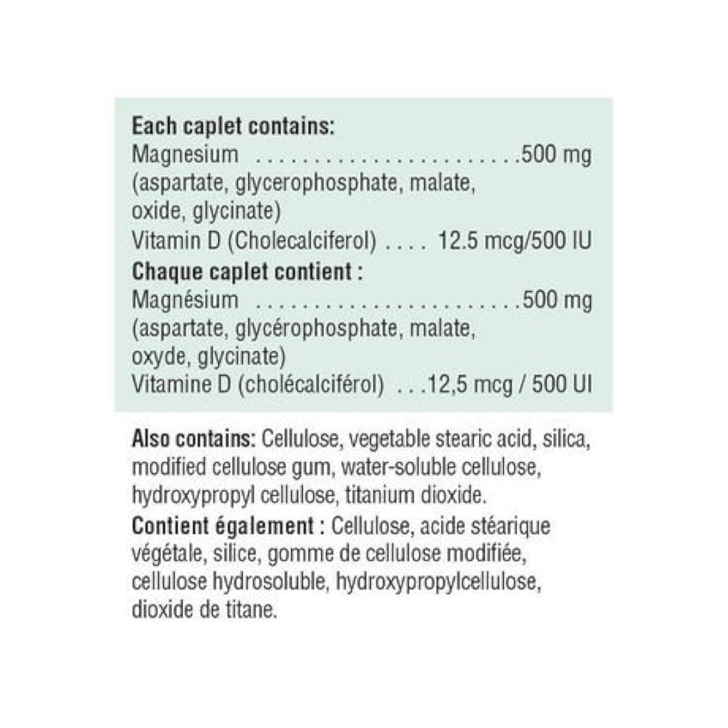 Jamieson Laboratories High-Potency Magnesium 500 mg + D3 500 IU Formula, 60 Caplets