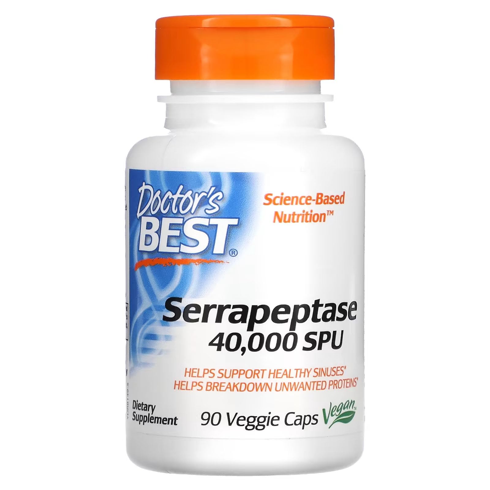 Doctor's BEST Serrapeptase 40000 Units Capsule, 90 Count