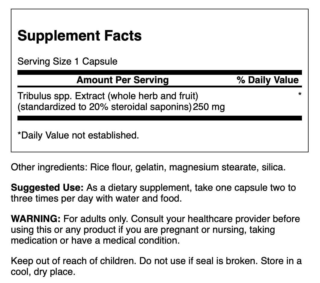 Swanson Mega Tribulus Extract 250 mg Capsules 120 Count
