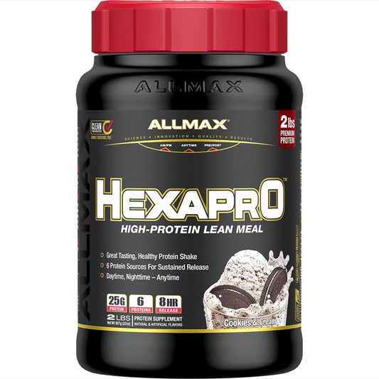 ALLMAX HEXAPRO Cookies & Cream Protein Powder, 2 lb, 21 Servings