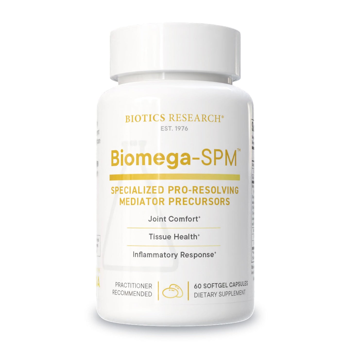 Biotics Research Biomega-SPM™ - Professional-Strength Omega-3 Metabolites - 500mcg PRMs/Serving - 7 Identified Active Compounds - Joint Comfort & Tissue Health, 60 Mini Softgels