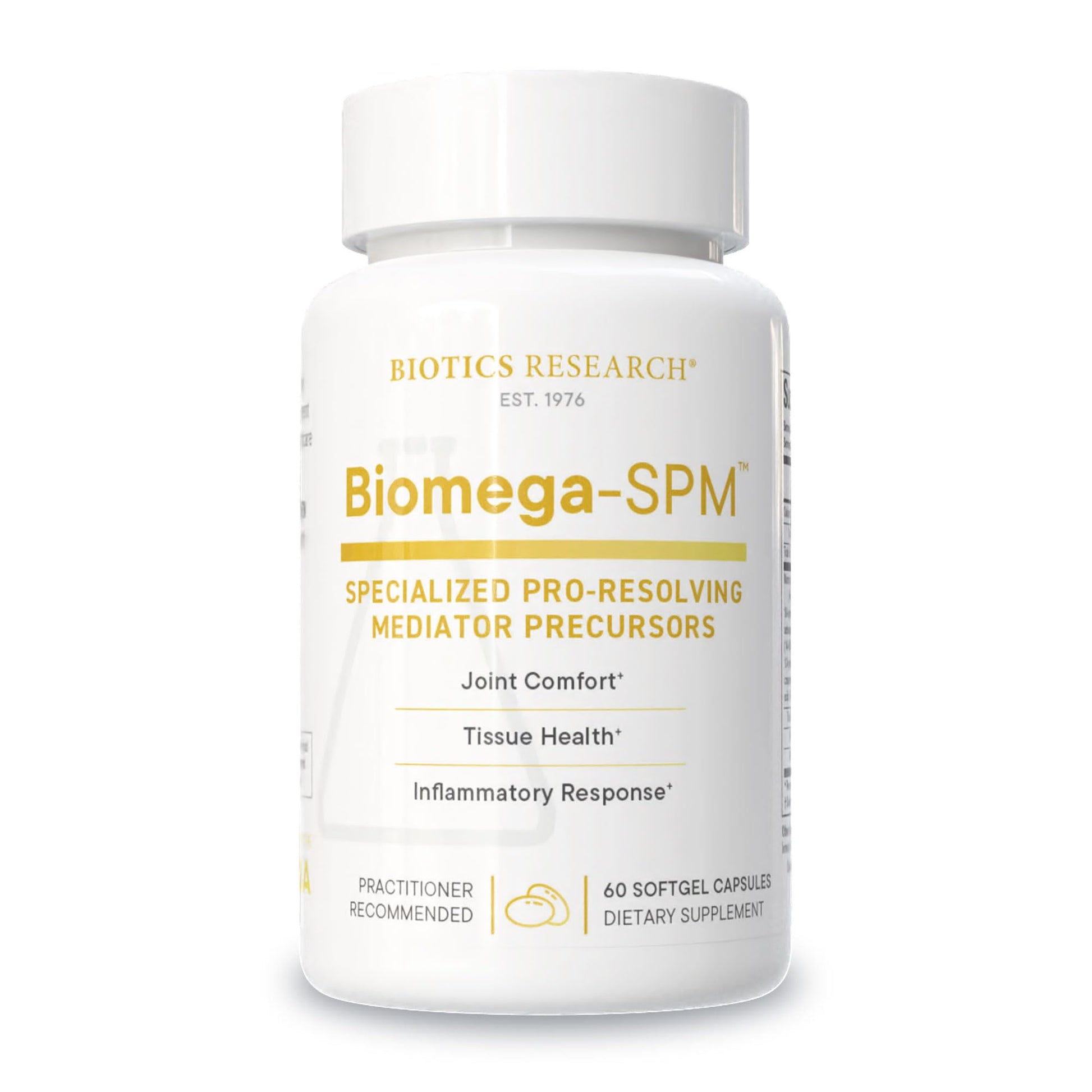 Biotics Research Biomega-SPM™ - Professional-Strength Omega-3 Metabolites - 500mcg PRMs/Serving - 7 Identified Active Compounds - Joint Comfort & Tissue Health, 60 Mini Softgels