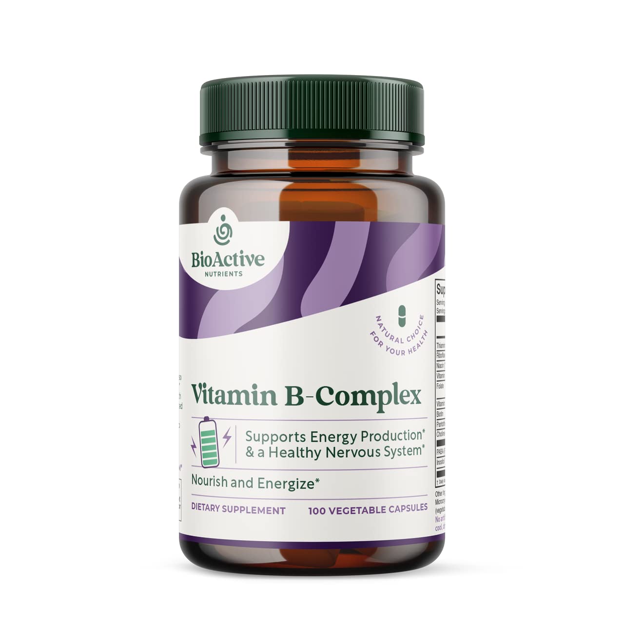 BIOACTIVE NUTRIENTS Vitamin B Complex Dietary Supplement Capsules 100