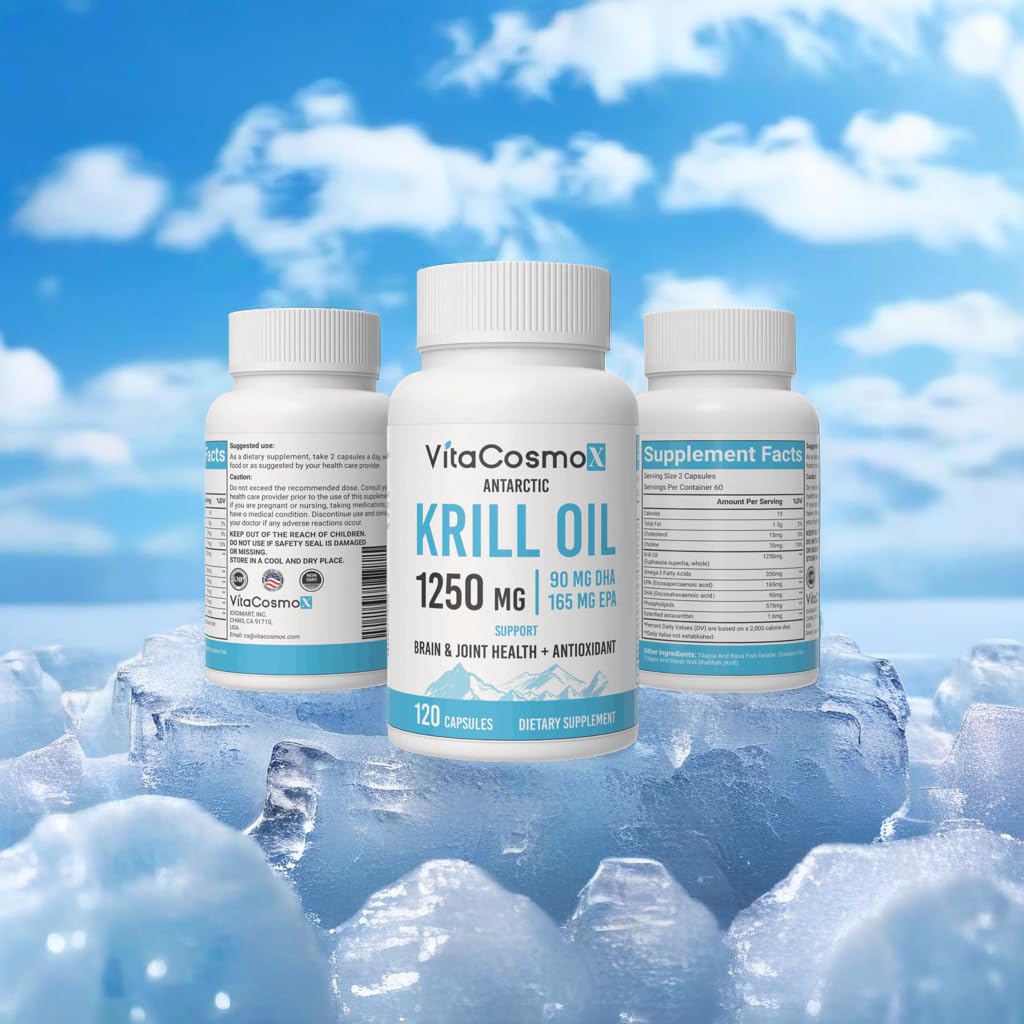 VitaCosmoX Antarctic Krill Oil Softgel 120 Count