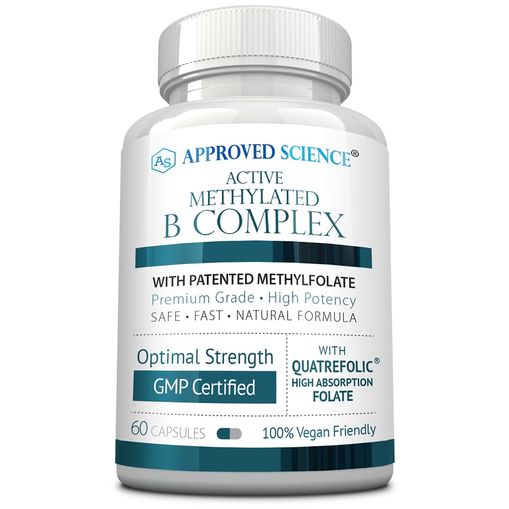 Approved Science Methylated B Complex – Full Bioactive Vitamin B Complex with Folate (5-MTHF), Methylated B12, P5P – Choline, Betaine Capsule, 60 Count