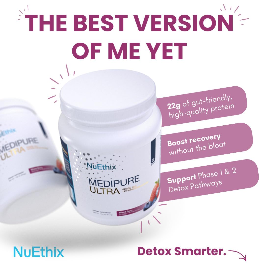NuEthix Formulations Medipure Ultra with Rice Protein Phase 1 & 2 Detoxification System Powder 29.76 Ounce