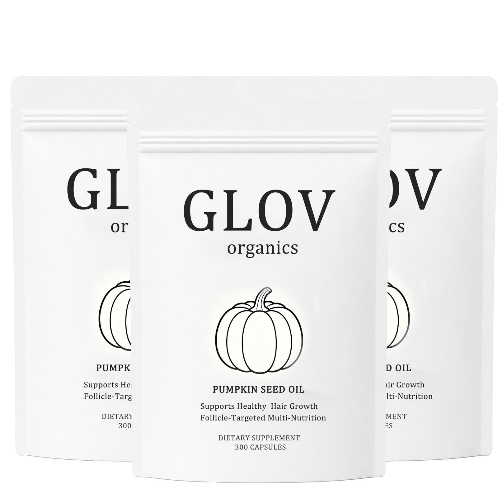 Glov Organics Pumpkin Seed Oil Capsule, Hair Loss Complex, 1 Count