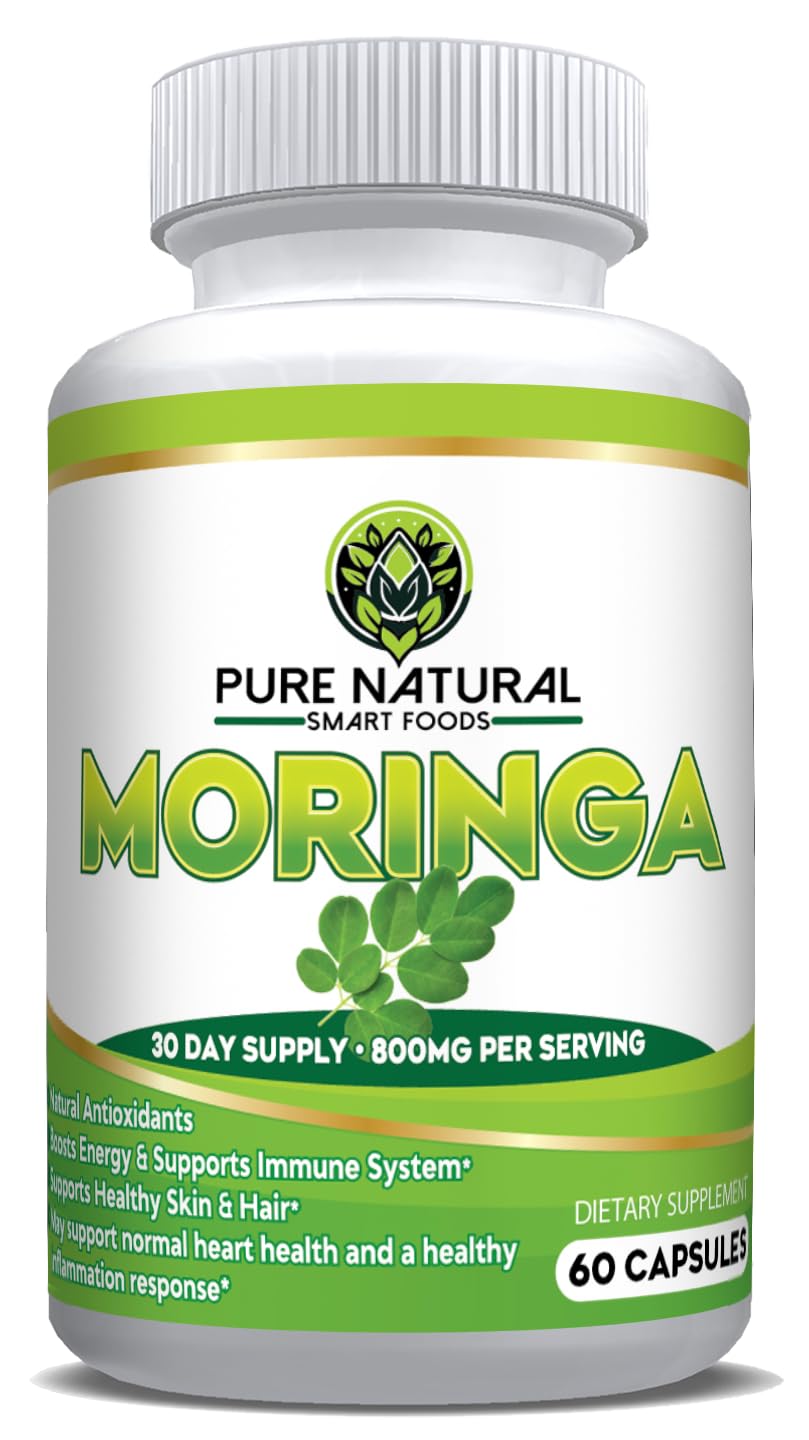 Pure Natural Smart Foods Moringa Leaf Capsules 60 Count