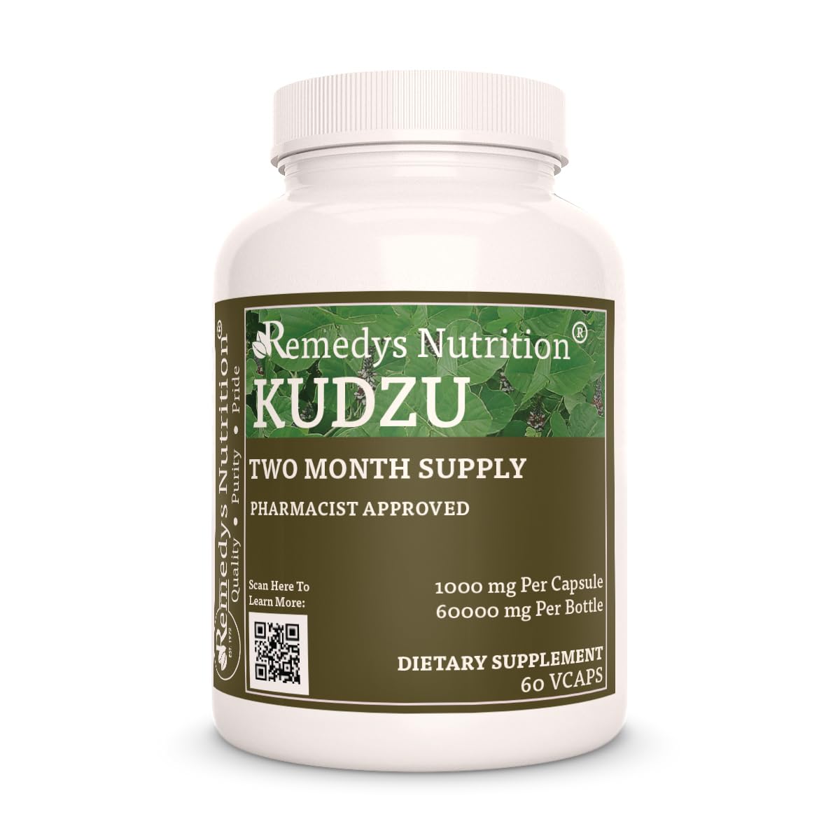 Remedy’s Nutrition Kudzu Root 1000mg Capsules, 60 Count
