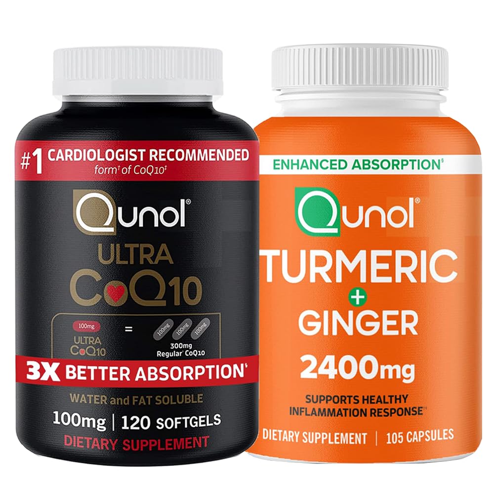 Qunol CoQ10 & Turmeric Ultra CoQ10 100mg, 225 Softgels & Capsules