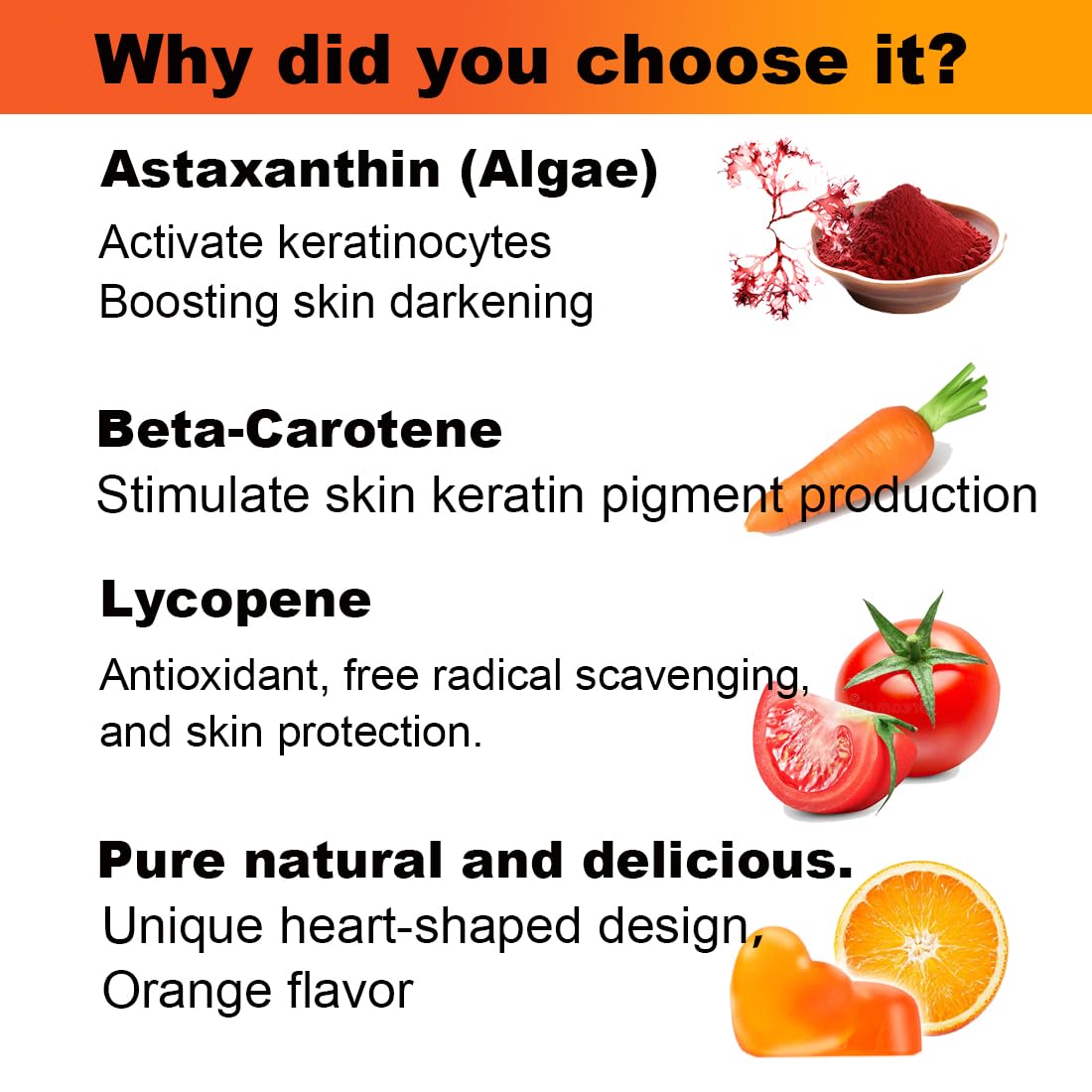 Moxca Vegan Beauty Gummies with Astaxanthin & Lycopene, 60 Count