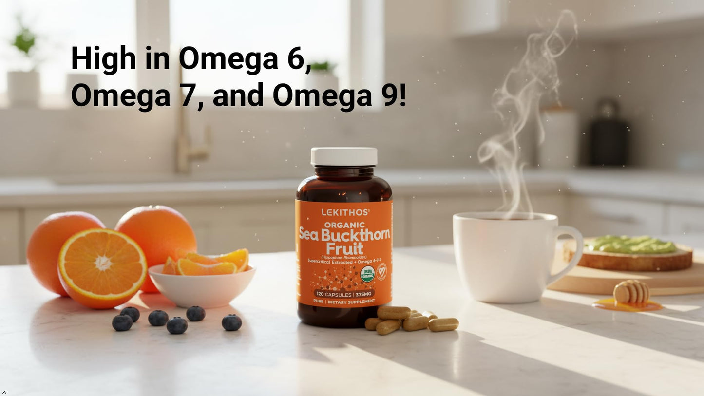 Lekithos Organic Sea Buckthorn Capsules 120 Capsules