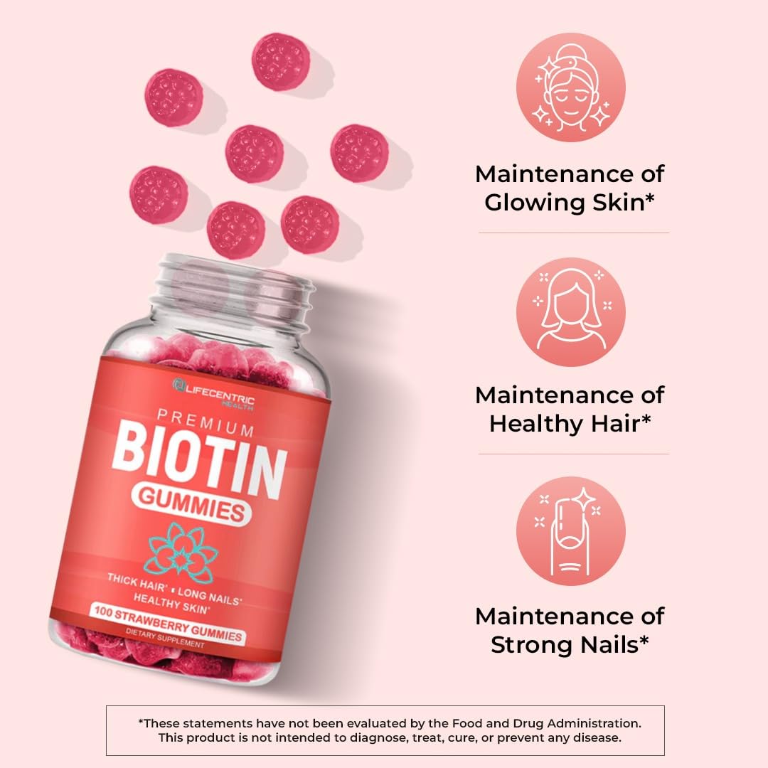LifeCentric Health Biotin Gummies, 100 Count