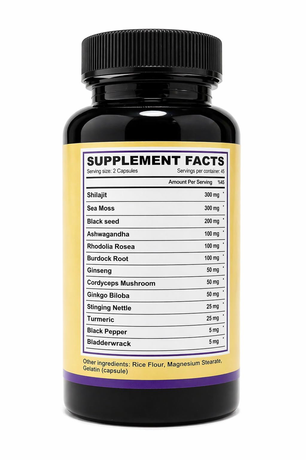 VITAMISAN Shilajit, Sea Moss Complex Herbal Dietary Supplement Capsules, 180 Capsules