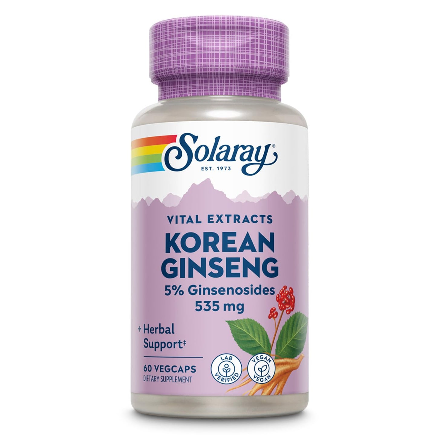 SOLARAY Korean Ginseng Root Extract Capsule 60 VegCaps