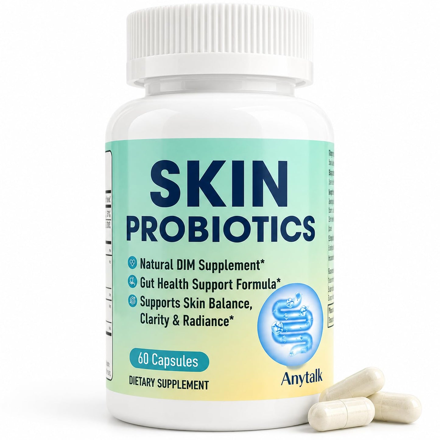 ANYTALK Skin Probiotic Supplement for Women & Men Capsule, 60 Count