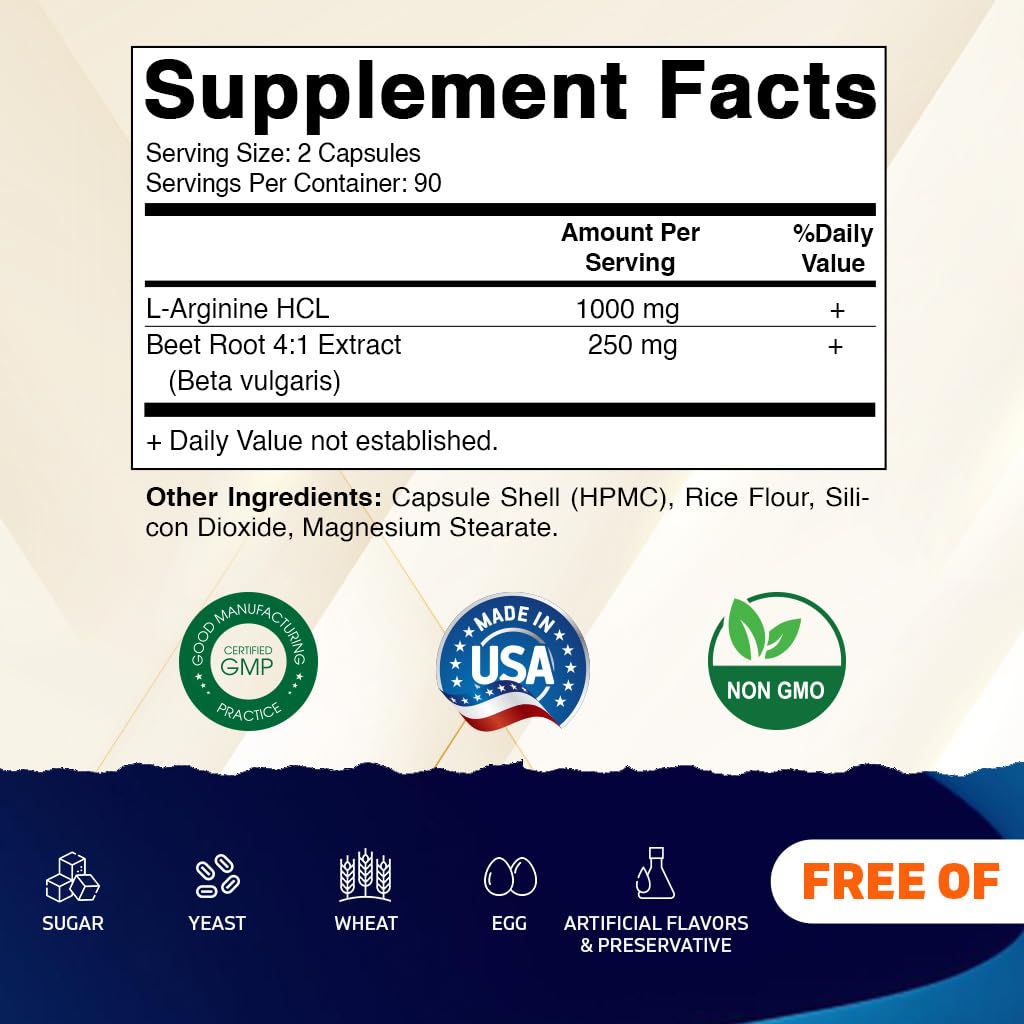 Vitamatic Beet Root + L-Arginine 180 Veg Capsules