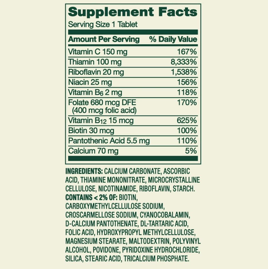 Generic Super Vitamin B-Complex Dietary Supplement Tablets 250